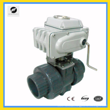 Válvula UPVC de torque grande da série CTB para válvula elétrica do motor DN15 ~ DN100 DC12V DC24V AC220V